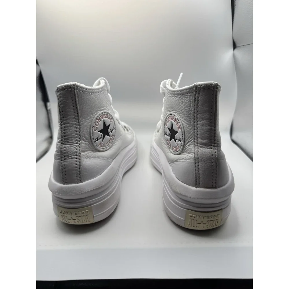 Converse Sneakers Women's Size 6.5 White Leather All Star Platform Lift *wear*